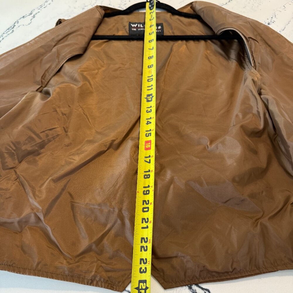 Vintage Wilsons Genuine Brown Leather Vest with Snaps and Adjustable Back - Picture 10 of 13